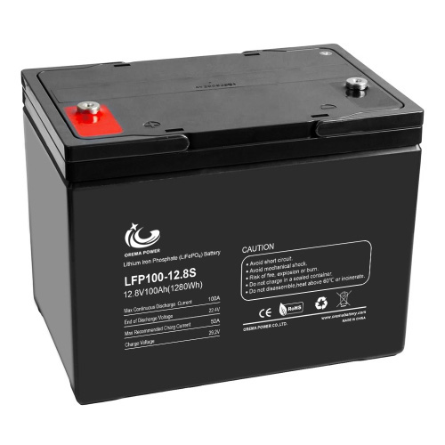 LiFePO4 Lithium Battery 12.8V100Ah 1280Wh with BMS for solar panels